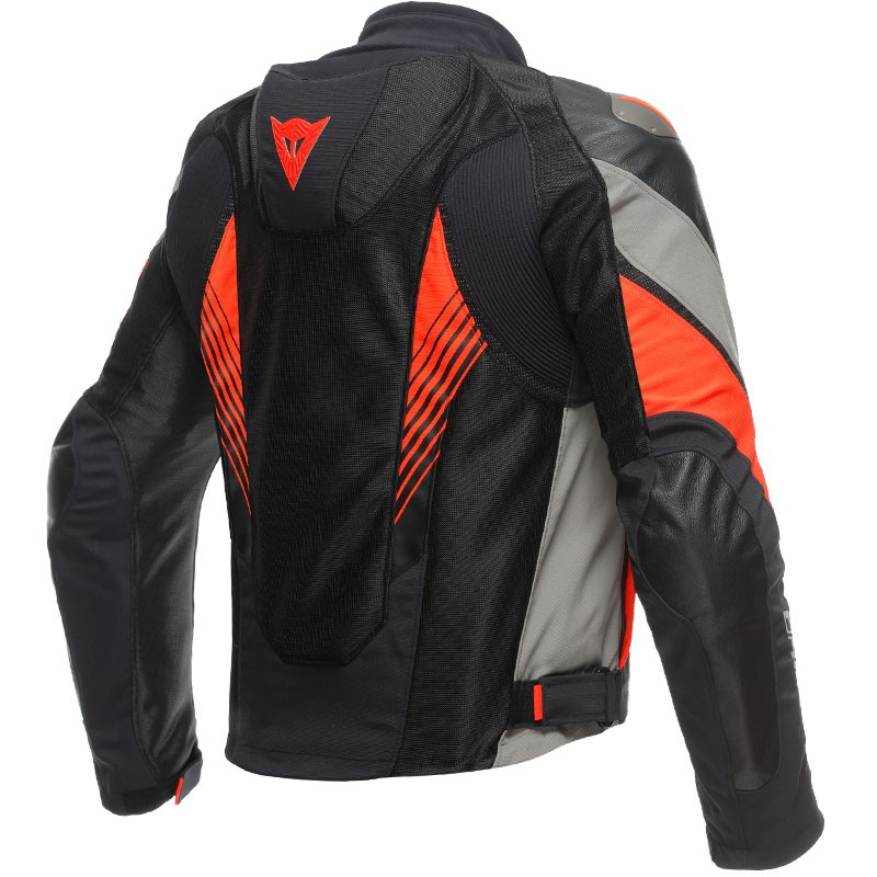 CHAQUETA DAINESE SUPER RIDER 2 ABSOLUTESHELL NEW BLACK/GRAY/FLUO RED | Cuero de moto | %brands%