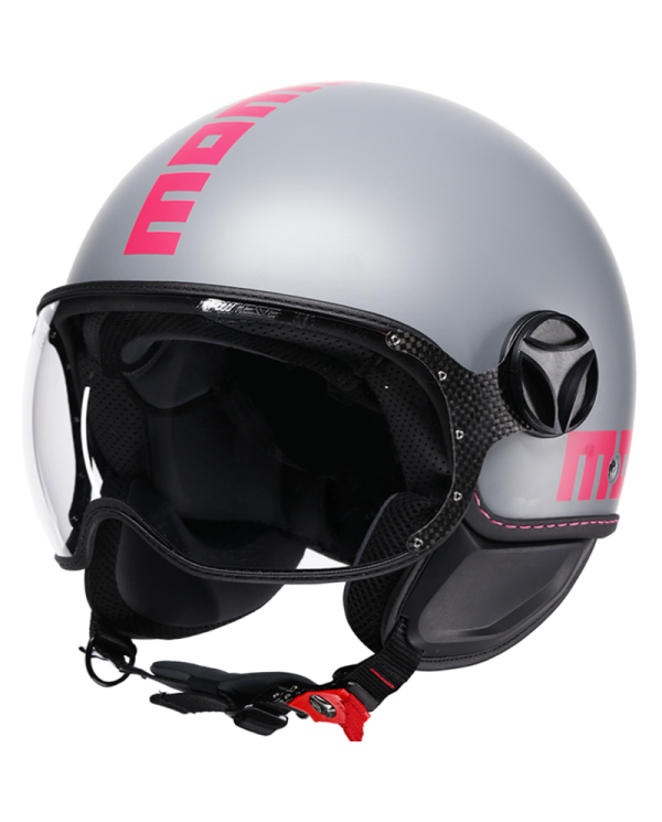 CASCO MOMO DESIGN FGTR CLASSIC NEW FLUO MATT GREY/FUCSIA | Cascos Jet de moto | %brands%