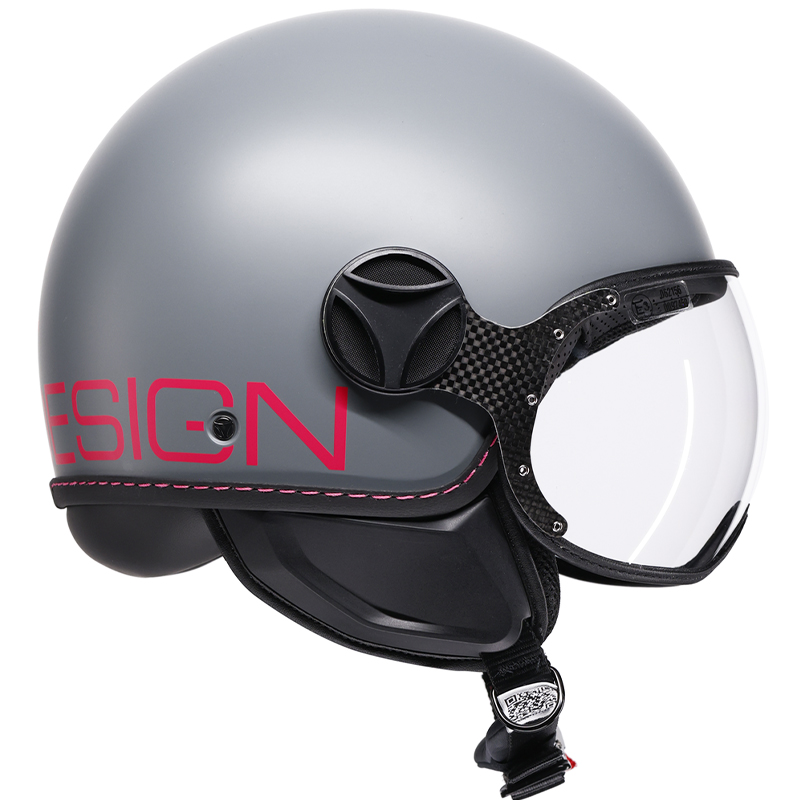 CASCO MOMO DESIGN FGTR CLASSIC NEW FLUO MATT GREY/FUCSIA | Cascos Jet de moto | %brands%