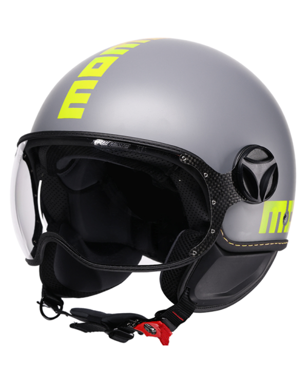 CASCO MOMO DESIGN FGTR CLASSIC NEW FLUO MATT GREY/YELLOW FLUO | Cascos Jet de moto | %brands%