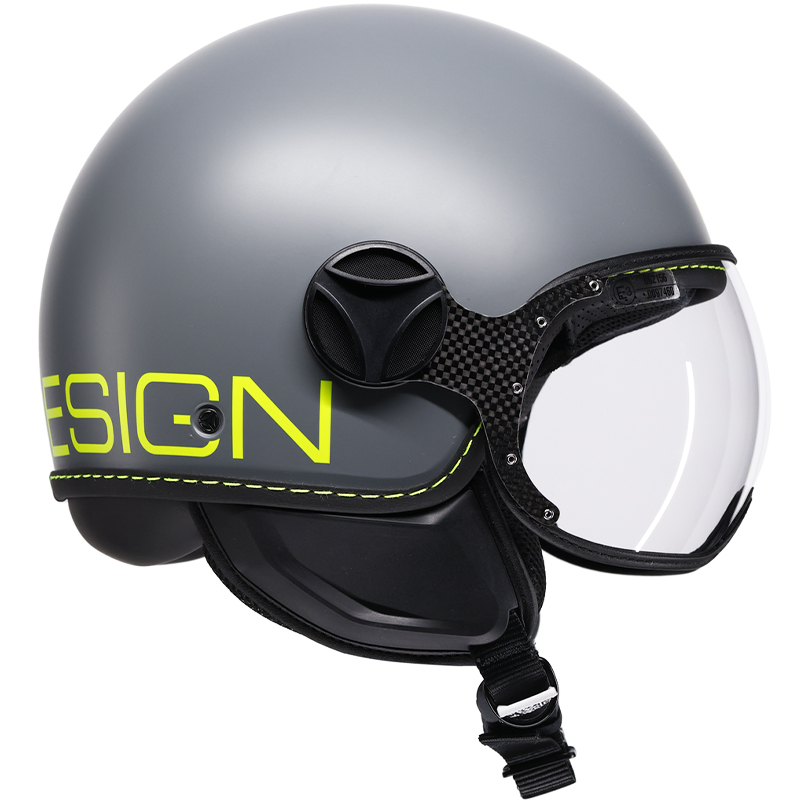 CASCO MOMO DESIGN FGTR CLASSIC NEW FLUO MATT GREY/YELLOW FLUO | Cascos Jet de moto | %brands%