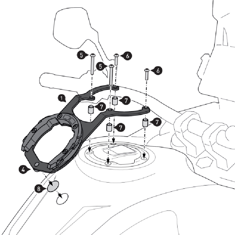 FIJACION BOLSA DE DEPOSITO SW-MOTECH TANK RING EVO CFMOTO TRT.00.640.22000/B | Bolsas de moto | %brands%