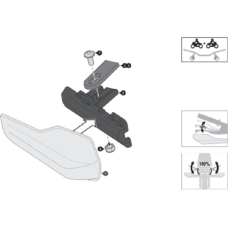 KIT DE PROTECTORES DE MANOS SW-MOTECH SPORT HDG.00.220.20000/B | Paramanos de moto | %brands%