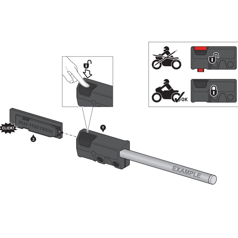 BARRAS SEPARADORAS SW-MOTECH PARA ALFORJAS BLAZE YAMAHA HTA.06.740.87400/B | Fijaciones Alforjas de moto | %brands%