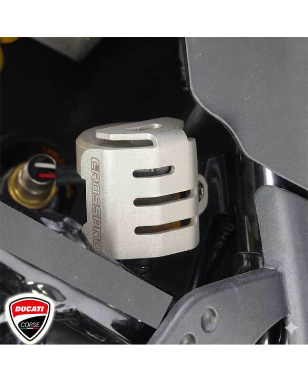PROTECTOR DE DEPOSITO LIQUIDO DE FRENO CROSSPRO DUCATI DESERT X PLATA | Otros protectores de moto | %brands%