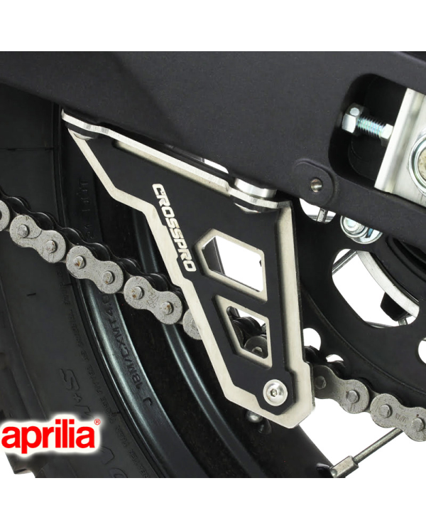 PROTECCION DE CADENA INFERIOR CROSSPRO APRILIA TUAREG 660/RALLY PLATA/NEGRO | Otros protectores de moto | %brands%