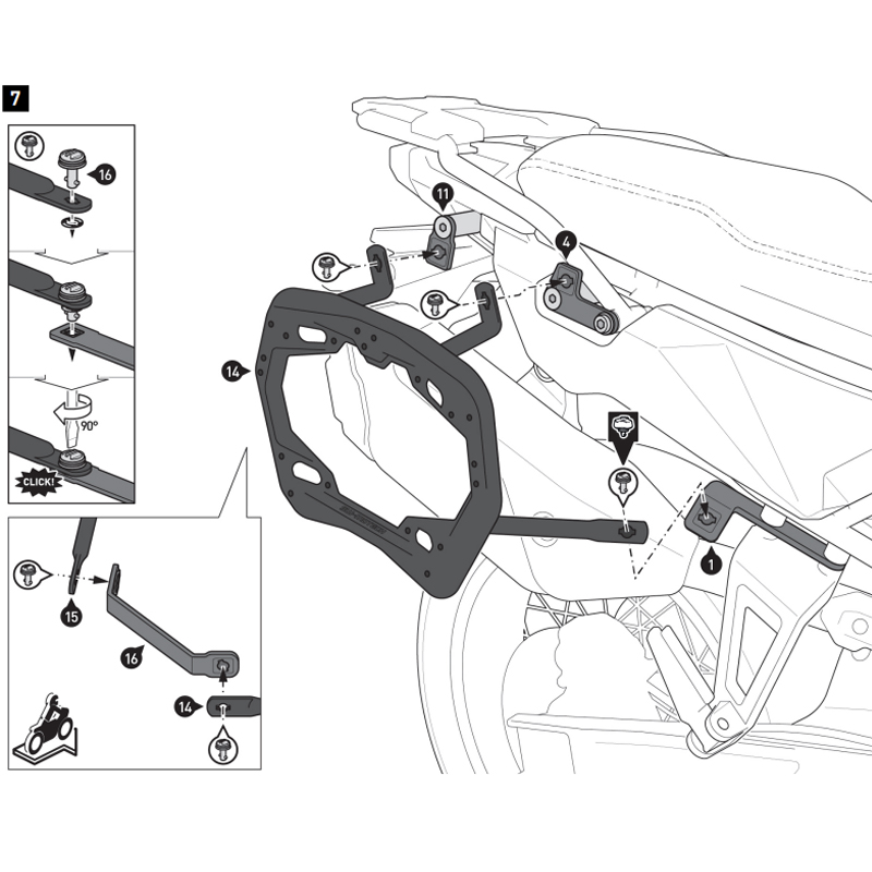 KIT DE FIJACION MALETAS LATERALES SW-MOTECH CFMOTO KFT.10.057.30000/B | Fijaciones Maletas de moto | %brands%