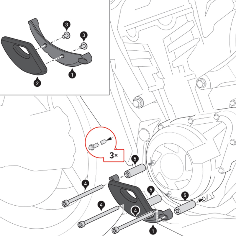 JUEGO DE PROTECTORES SW-MOTECH TAPAS DE MOTOR KAWASAKI MSS.08.065.10000 | Protectores de motor de moto | %brands%