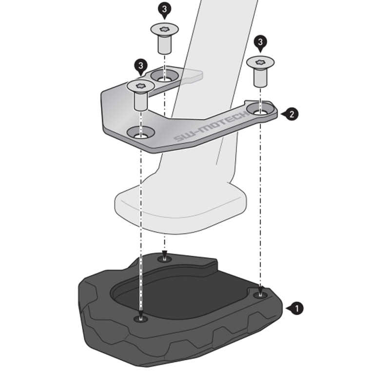 EXTENSIÓN CABALLETE LATERAL SW-MOTECH SUZUKI DR-Z4SM STS.05.071.10001 | Ampliaciones caballete lateral de moto | %brands%