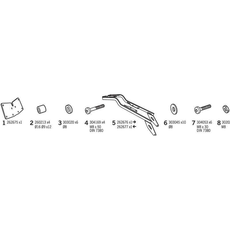 KIT DE FIJACION POSTERIOR SHAD Z0U110ST ZONTES 125 HYPER TRAIL/U/U TRAIL/U1/U1 TRAIL | Fijaciones Top Case de moto | %brands%