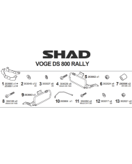 KIT DE FIJACION MALETAS LATERALES SHAD 4P V0DS854P VOGE DS800 RALLY | Fijaciones Maletas de moto | %brands%