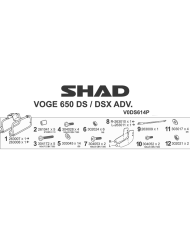 KIT DE FIJACION MALETAS LATERALES SHAD 4P V0DS614P VOGE 650DS/650DSX | Fijaciones Maletas de moto | %brands%