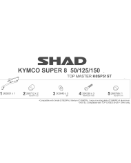 KIT DE FIJACIÓN POSTERIOR SHAD K0SP51ST KYMCO SUPER 8 50/125/150 | Fijaciones Top Case de moto | %brands%