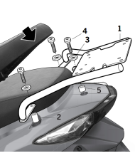 KIT DE FIJACIÓN POSTERIOR SHAD K0GL51ST KYMCO AGILITY 125/50 | Fijaciones Top Case de moto | %brands%