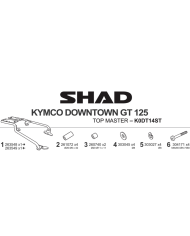 KIT DE FIJACIÓN POSTERIOR SHAD K0DT14ST KYMCO SUPERDINK GT 350/125 DOWNTOWN GT 125 | Fijaciones Top Case de moto | %brands%