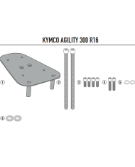 KIT DE FIJACIÓN POSTERIOR GIVI SR6114 KYMCO AGILITY 350/300 R16 | Fijaciones Top Case de moto | %brands%