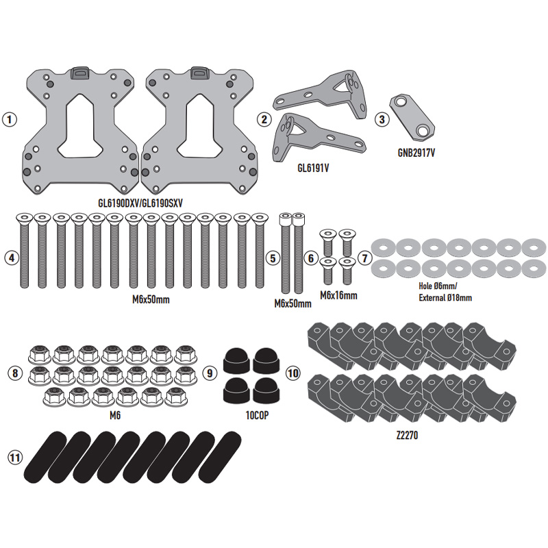 KIT DE FIJACION MALETAS LATERALES GIVI PL9228 CFMOTO 700 MT ADV | Fijaciones Maletas de moto | %brands%