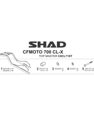 KIT DE FIJACIÓN POSTERIOR SHAD C0CL71ST CFMOTO 700 CL-X HERITAGE | Fijaciones Top Case de moto | %brands%