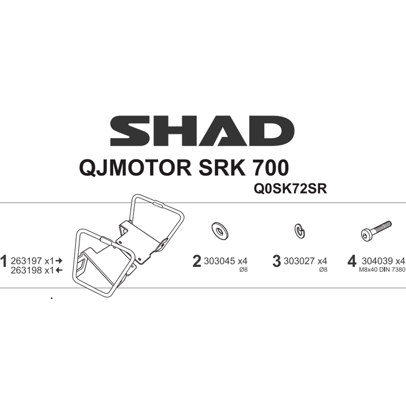 KIT DE FIJACION ALFORJAS SHAD Q0SK72SR QJMOTOR SRK 700 | Fijaciones Alforjas de moto | %brands%