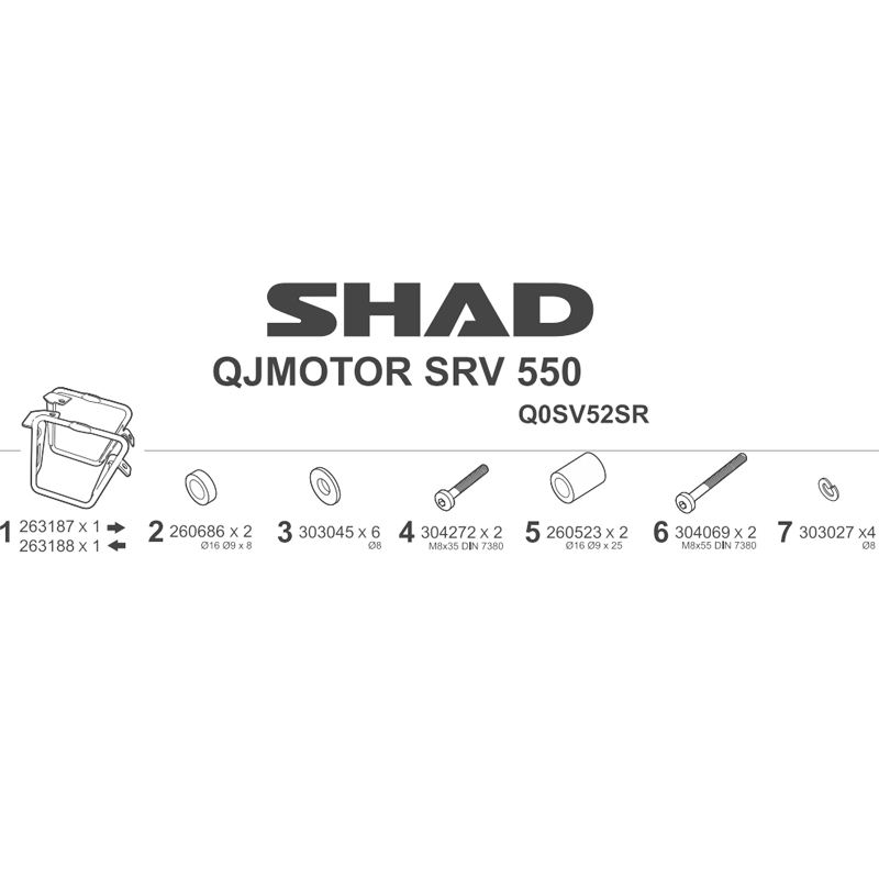 KIT DE FIJACION ALFORJAS SHAD Q0SV52SR QJMOTOR SRV 550 | Fijaciones Alforjas de moto | %brands%