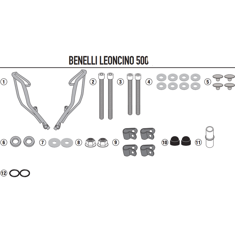 KIT DE FIJACIÓN POSTERIOR GIVI SR8704 BENELLI LEONCINO 500/500 TRAIL | Fijaciones Top Case de moto | %brands%