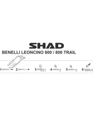 KIT DE FIJACIÓN POSTERIOR SHAD B0LN81ST BENELLI LEONCINO 800/800 TRAIL | Fijaciones Top Case de moto | %brands%