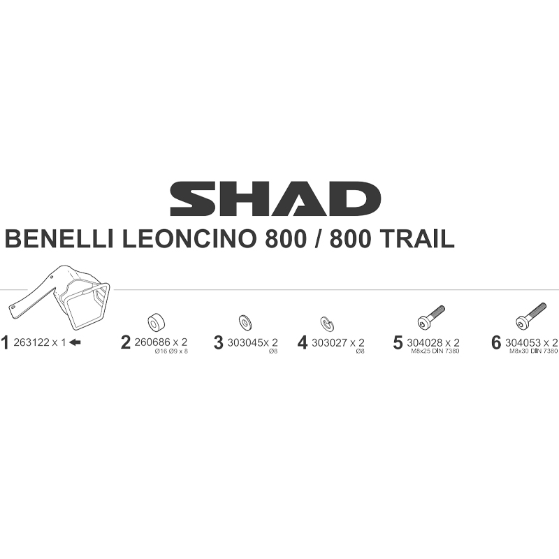 KIT DE FIJACION ALFORJAS SHAD B0LN81SR BENELLI LEONCINO 800/800 TRAIL | Fijaciones Alforjas de moto | %brands%