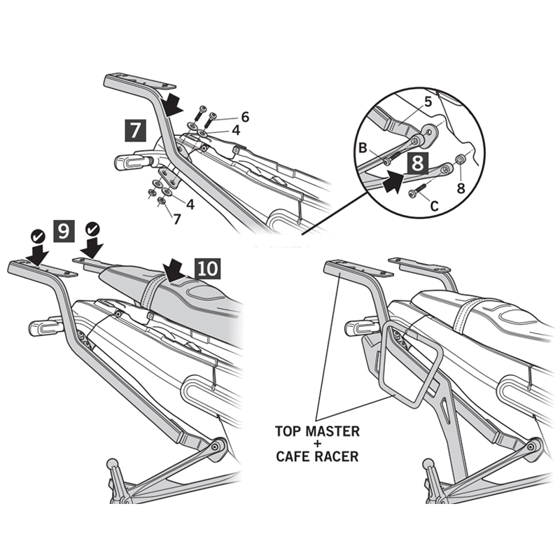 KIT DE FIJACIÓN POSTERIOR SHAD B0LN29ST BENELLI LEONCINO 250/125 | Fijaciones Top Case de moto | %brands%