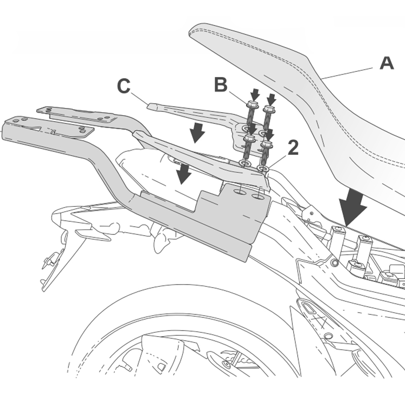 KIT DE FIJACIÓN POSTERIOR SHAD K0RK15ST KEEWAY RKS 125 | Fijaciones Top Case de moto | %brands%