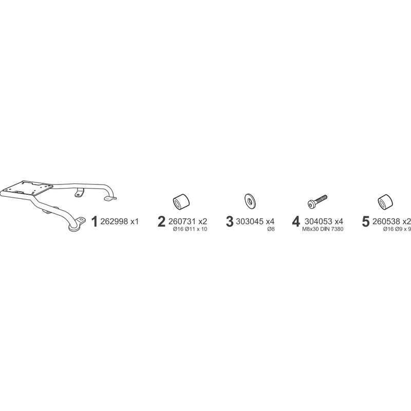 KIT DE FIJACIÓN POSTERIOR SHAD K0FC11ST KEEWAY FACT EVO 125 | Fijaciones Top Case de moto | %brands%