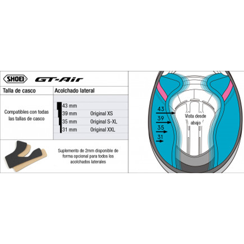 CARRILLERAS CASCO SHOEI GT-AIR  | Accesorios y Recambios de moto | %brands%