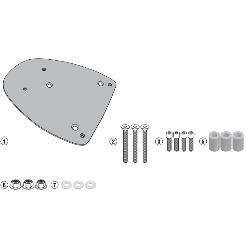 KIT DE FIJACIÓN POSTERIOR GIVI SR5612 PIAGGIO MEDLEY 150/125 | Fijaciones Top Case de moto | %brands%