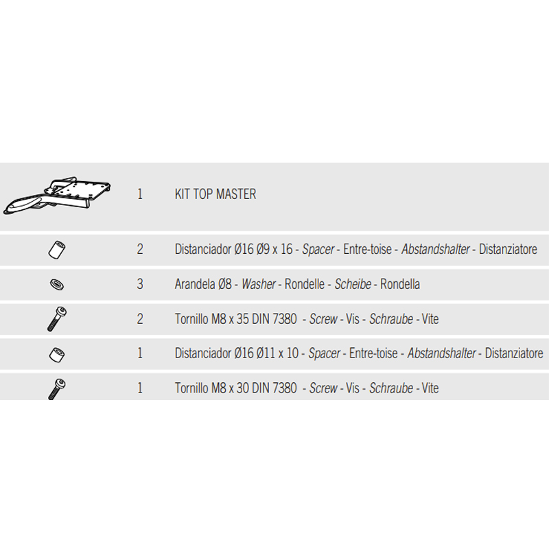 KIT DE FIJACIÓN POSTERIOR SHAD V0TH11ST PIAGGIO THYPOON 125/50 | Fijaciones Top Case de moto | %brands%