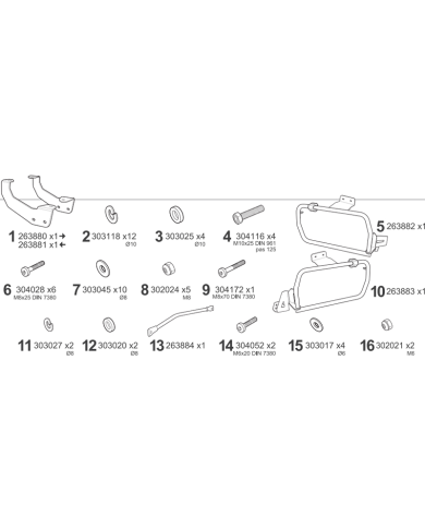 KIT DE FIJACION MALETAS LATERALES SHAD 4P M0XC164P MOTO MORINI X-CAPE 1200