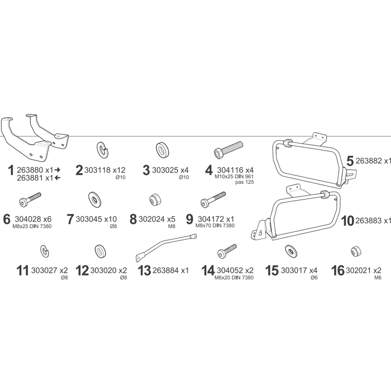 KIT DE FIJACION MALETAS LATERALES SHAD 4P M0XC164P MOTO MORINI X-CAPE 1200 | Fijaciones Maletas de moto | %brands%