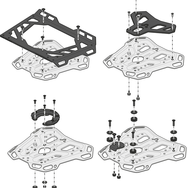 KIT DE FIJACIÓN POSTERIOR SW-MOTECH ADVENTURE-RACK ROYAL ENFIELD HIMALAYAN GPT.41.620.19000/B | Fijaciones Top Case de moto | %brands%