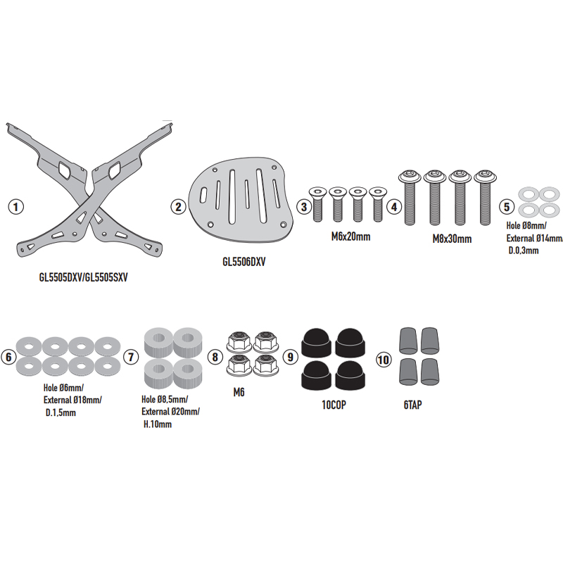 KIT DE FIJACIÓN POSTERIOR GIVI SR9058 ROYAL ENFIELD SUPER METEOR 650 | Fijaciones Top Case de moto | %brands%
