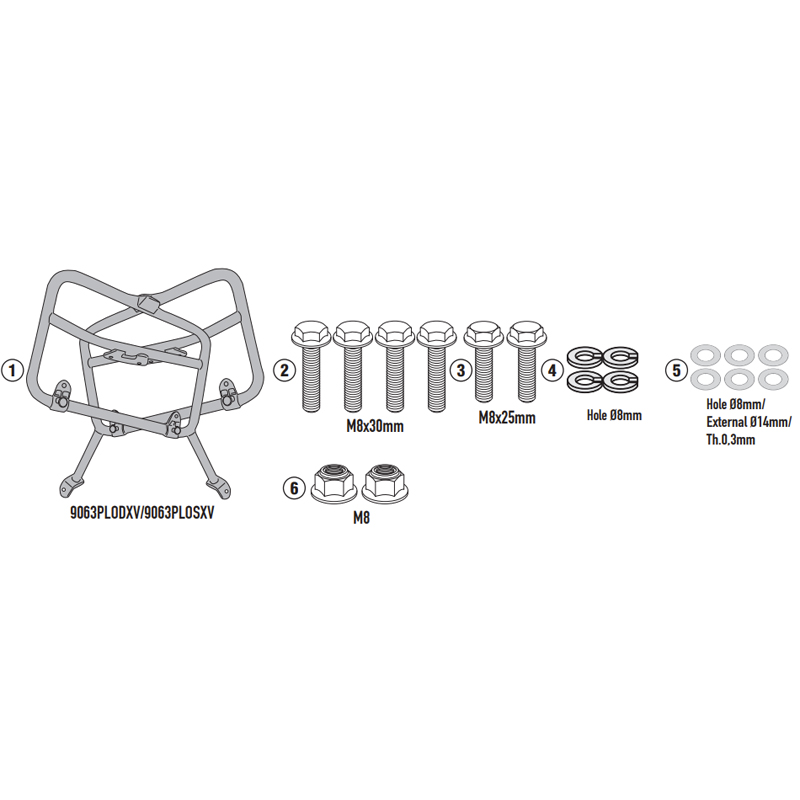 KIT DE FIJACION MALETAS LATERALES GIVI PLO9063MK ROYAL ENFIELD BEAR 650 | Fijaciones Maletas de moto | %brands%
