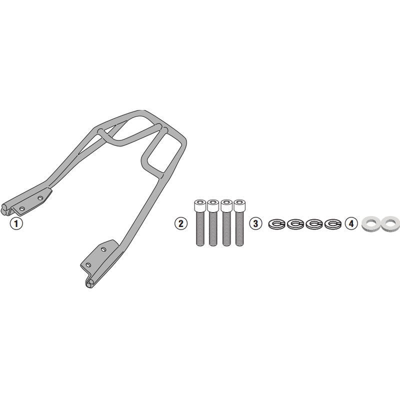 KIT DE FIJACIÓN POSTERIOR GIVI SR9051 ROYAL ENFIELD CONTINENTAL GT/INTERCEPTOR 650 | Fijaciones Top Case de moto | %brands%