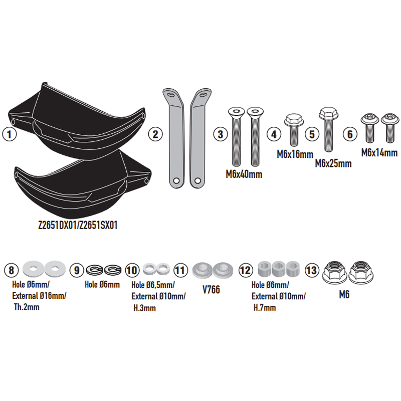 KIT DE PROTECTORES DE MANOS GIVI HP9059B ROYAL ENFIELD HIMALAYAN 450 | Paramanos de moto | %brands%