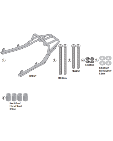 KIT DE FIJACIÓN POSTERIOR GIVI SR9053 ROYAL ENFIELD METEOR 350