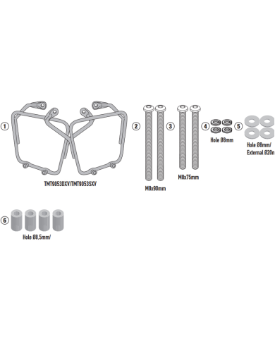 KIT DE FIJACION ALFORJAS GIVI TMT9053 ROYAL ENFIELD METEOR 350