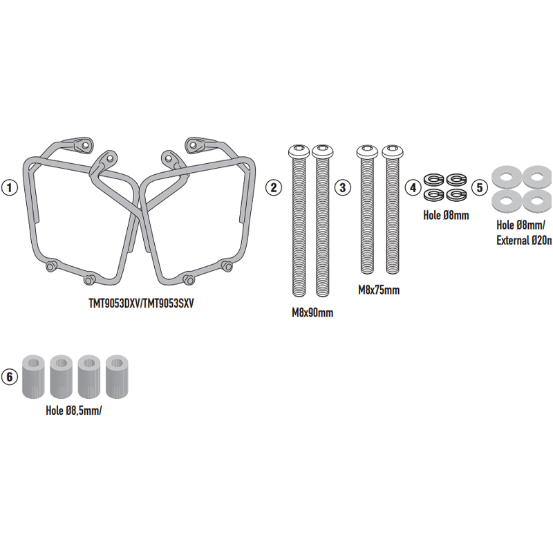 KIT DE FIJACION ALFORJAS GIVI TMT9053 ROYAL ENFIELD METEOR 350 | Fijaciones Alforjas de moto | %brands%