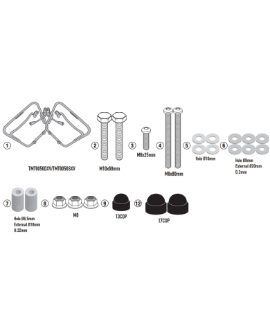 KIT DE FIJACION ALFORJAS GIVI TMT9056 ROYAL ENFIELD HNTR 350