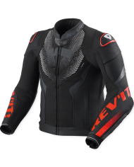 CHAQUETA REVIT HYPERSPEED 3 AIR LEATHER NEGRO/ROJO FLUOR | Cuero de moto | %brands%