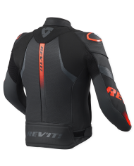 CHAQUETA REVIT HYPERSPEED 3 AIR LEATHER NEGRO/ROJO FLUOR | Cuero de moto | %brands%