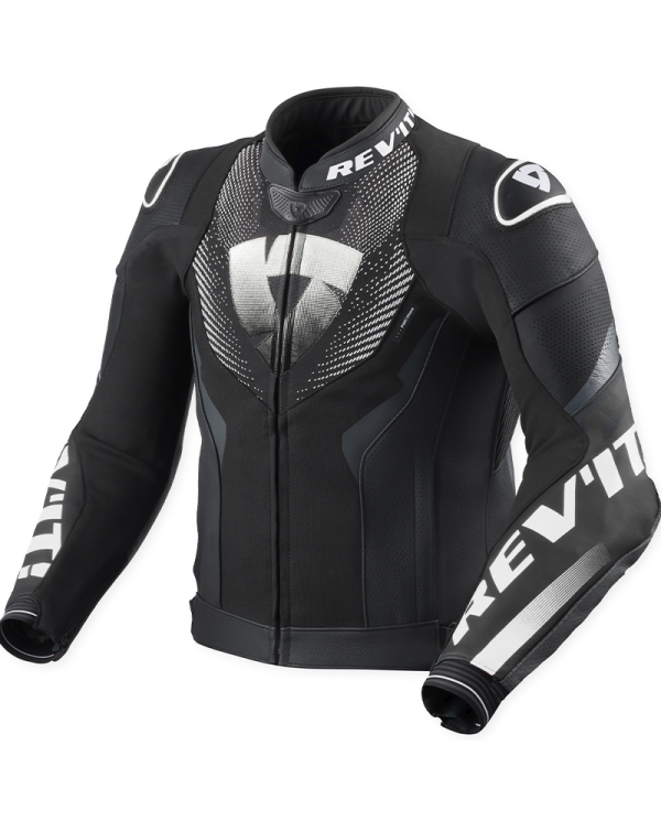 CHAQUETA REVIT HYPERSPEED 3 AIR LEATHER NEGRO/BLANCO | Cuero de moto | %brands%