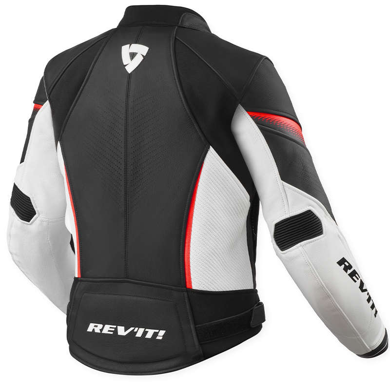CHAQUETA REVIT XENA 4 LADY WHITE/FLUO RED | Cuero de moto | %brands%
