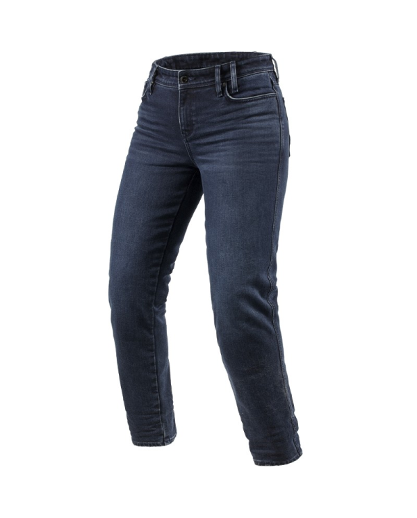PANTALONES VAQUEROS REVIT VIOLET LADY BF L30 DARL BLUE/BLACK USED TIRO ESTANDAR | Vaqueros Kevlar de moto | %brands%