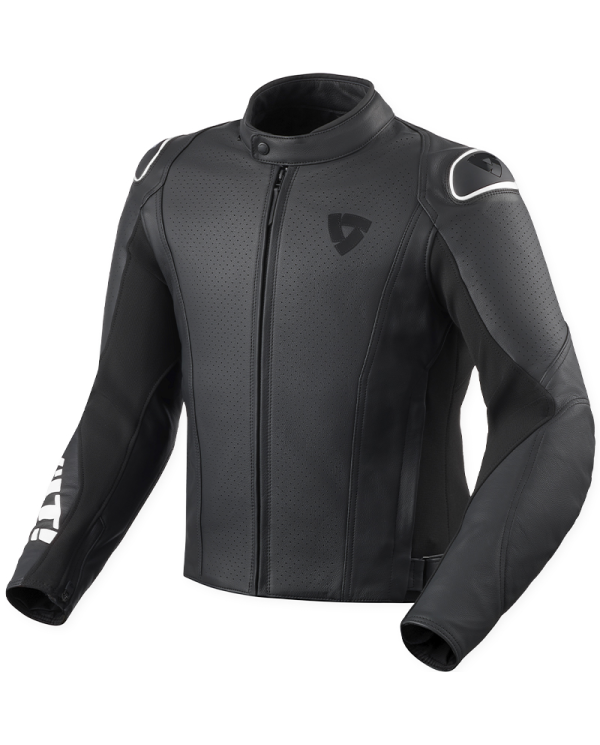 CHAQUETA REVIT QUADRATIC BLACK/WHITE | Cuero de moto | %brands%